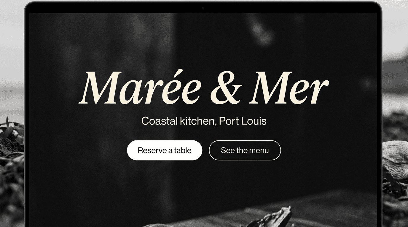 Restaurant landing